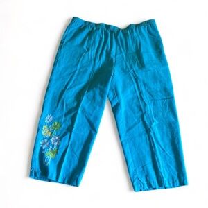 Kim Rogers  Embellished Turquoise Capris